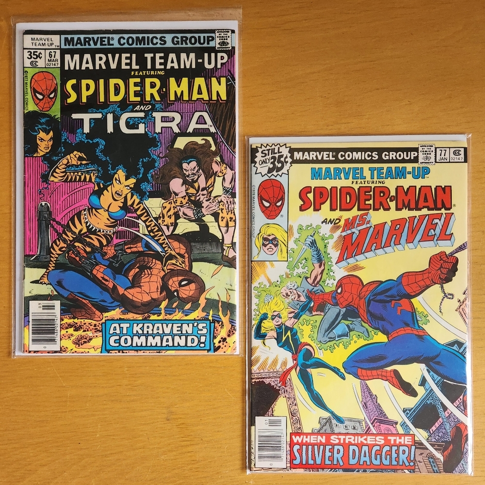 Marvel Team-Up #67, #77 - 1970s Marvel Comics (Lot of 2) Spider-Man…